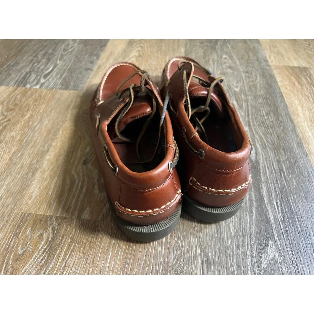 Dockers Mens Brown Leather Boat Shoes Classic Nautical Moc Toe Loafers